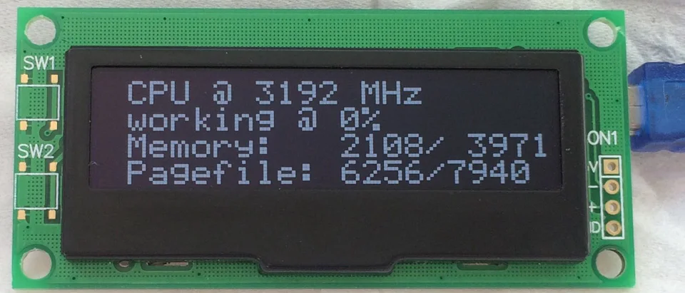 Шасси для HTPC экран 12832 2,23 дюймов OLED LCD2USB 2004 USB интерфейс+ 2 кнопки
