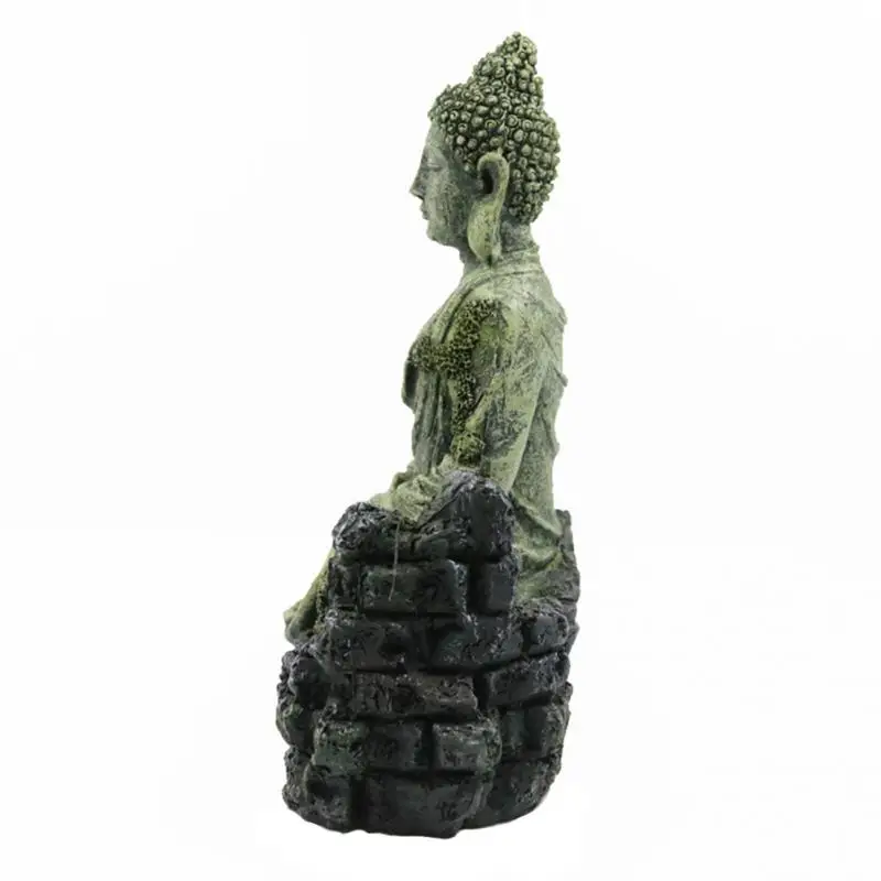 Древняя Статуэтка сидящий Будда из смолы, имитация аквариума, рептилии, украшение для аквариума, украшение для дома, подарки