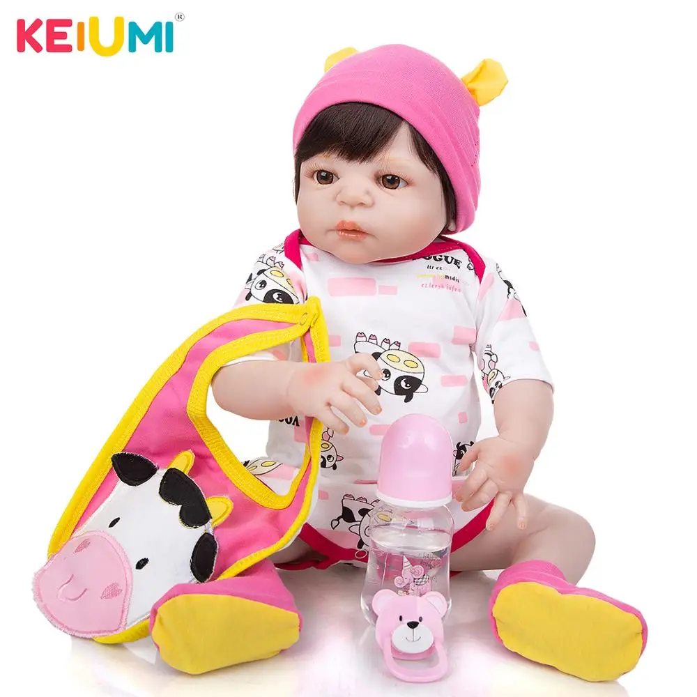 KEIUM 23 дюйма полностью силиконовый винил Reborn Baby Girl Реалистичная кукла для