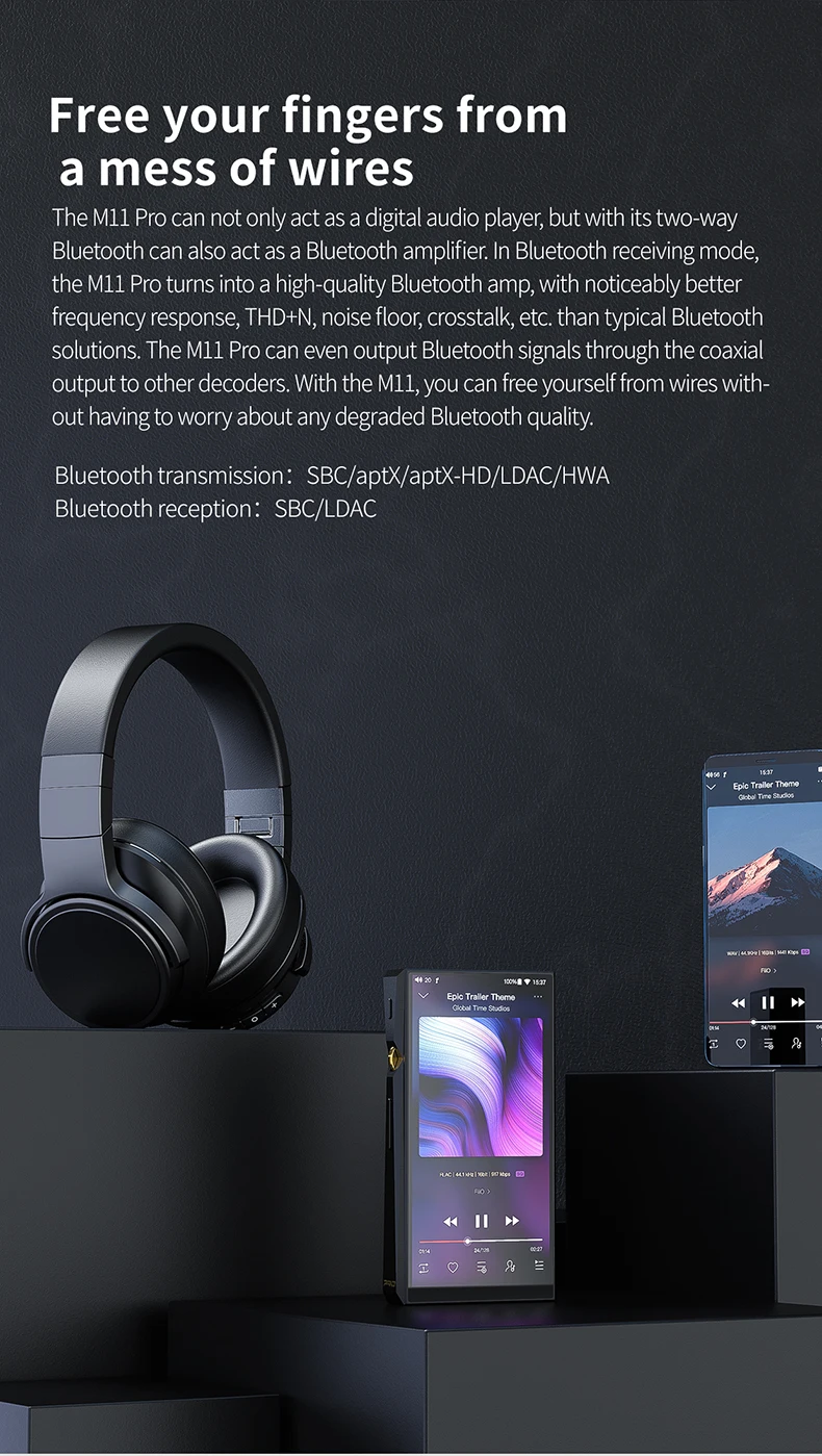 FIIO M11 PRO Samsung Exynos 7872 Android 7.0 Bluetooth Protable Music Player MP3 AK4497EQ High-performance Audiophile DAC DSD256