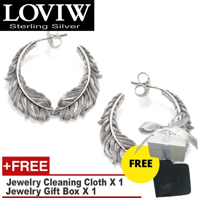 Stud Earrings Feathers Wings drop shipping European Style Fashion Romantic Jewerly For Women Gift 925 Sterling Silver Super Deal | Украшения