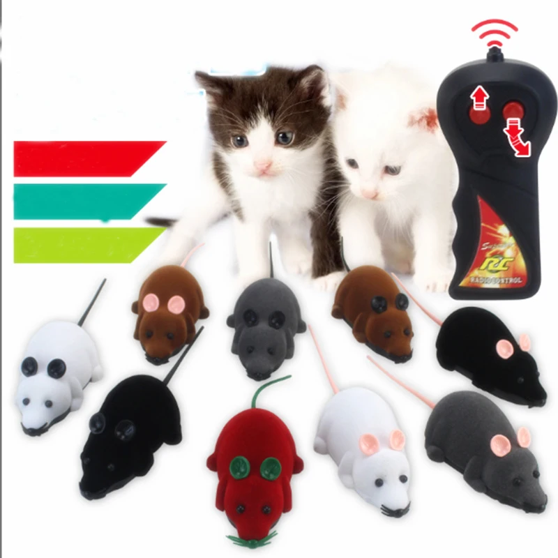 Wireless Remote Control Rat RC Mouse Toy Hot Flocking Emulation Toys Rat for Cat Dog,Joke Scary Trick Toys Funny Cat Pet Toy
