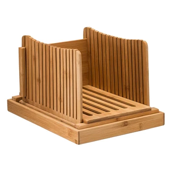 

Bamboo Bread Slicer Practical Adjustable Foldable Board Sandwich Cakes Crumb Bread Slicing Guide Loaf Bun Cutting Kitchen Tool