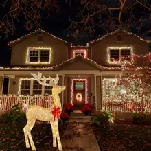 

Garden Decoration Lights Luminous Deer Decor LED Light Glowing Elk Statue Glitter Sequins Outdoor Holiday Lighting New Year