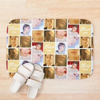 

Ateez - San Bath Mat Anti Slip Bath Mat bathroom carpet Rug 3D Printed Water Absorption Bathroom Carpet Rug Living Room