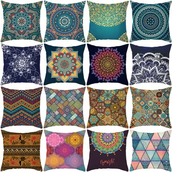 

Home Decorative Cushion Cover Geometric Print Throw Pillow Case Fashion Woven Square Pillow Case