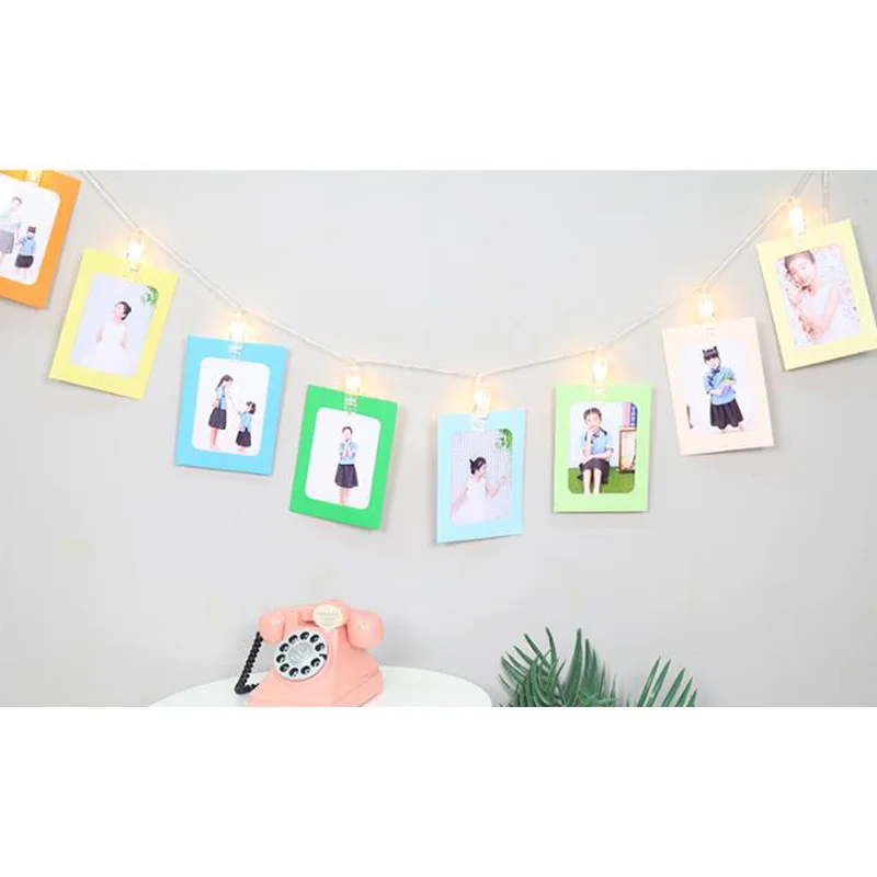 Прочный светодиодный DIY Настенная картина фото подвесная рамка альбом Веревка Зажим Декор без батареи безделушки