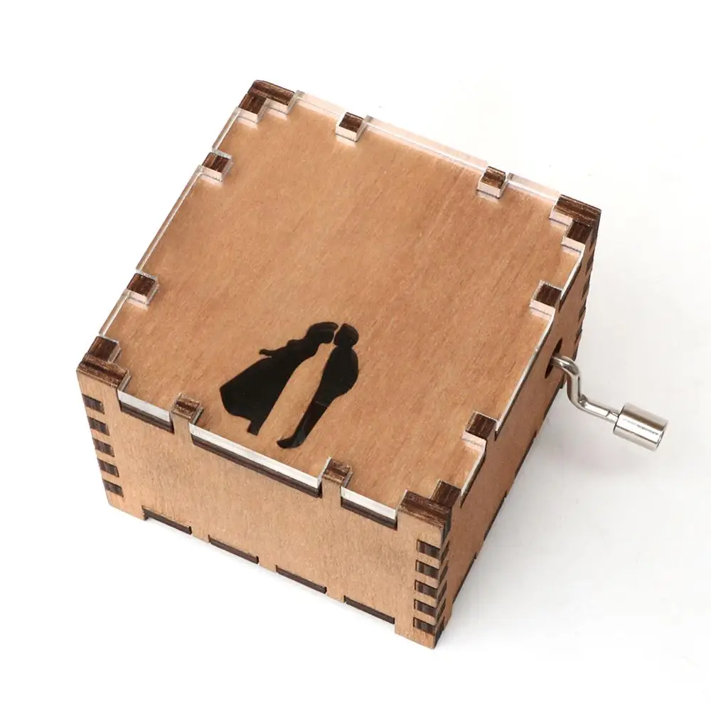 Y-Wooden Hand-Cranked Musical Boxes Acrylic Music Boxes Love Theme Musical Box For Lover Christmas Gift Birthday Gift