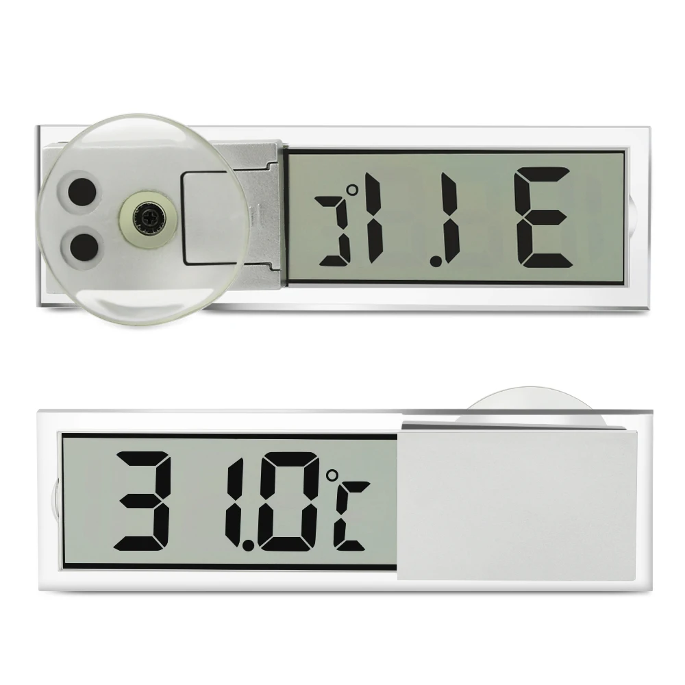 Auto Glas Windows Thermometer LCD Thermometer Zeit Fahrzeug Elektronische g Z9L5 