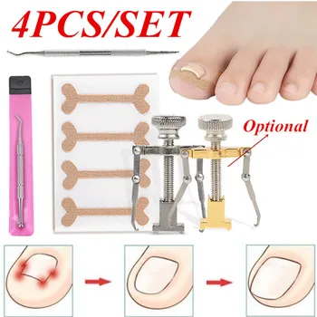 

4pcs/set Pedicure Tool Paronychia Ingrown Nail Fixer Nail File Hook Ingrown Nail Sticker Ingrown Toenail Correction Set
