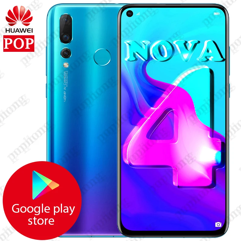 Глобальная прошивка оригинальный HUAWEI NOVA 4 LTE сотовый телефон 6 дюймов ГБ/8 ГБ 128 Kirin