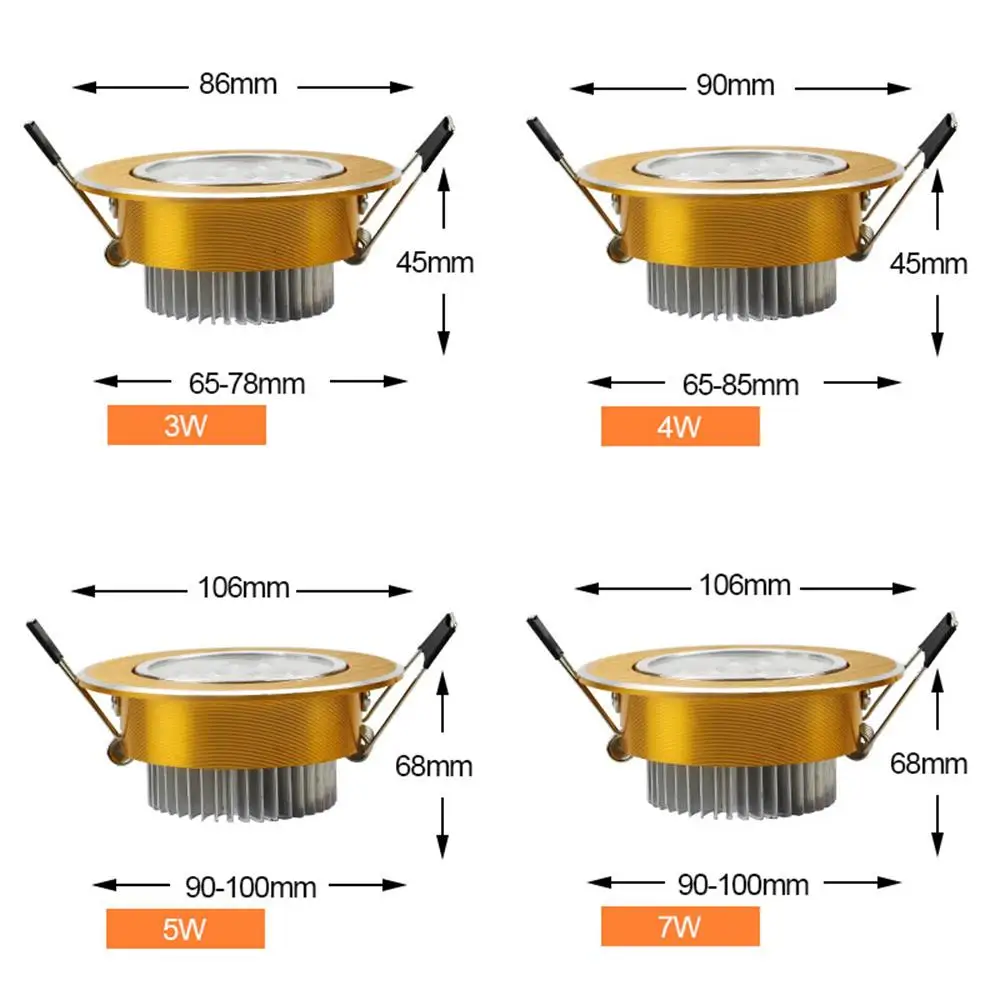 Led Downlight Dimmable 3W 4W 5W 7W Led Recessed Lights Angle Adjustable Spot Living Room Bedroom Clothes Store Ceiling Lamp