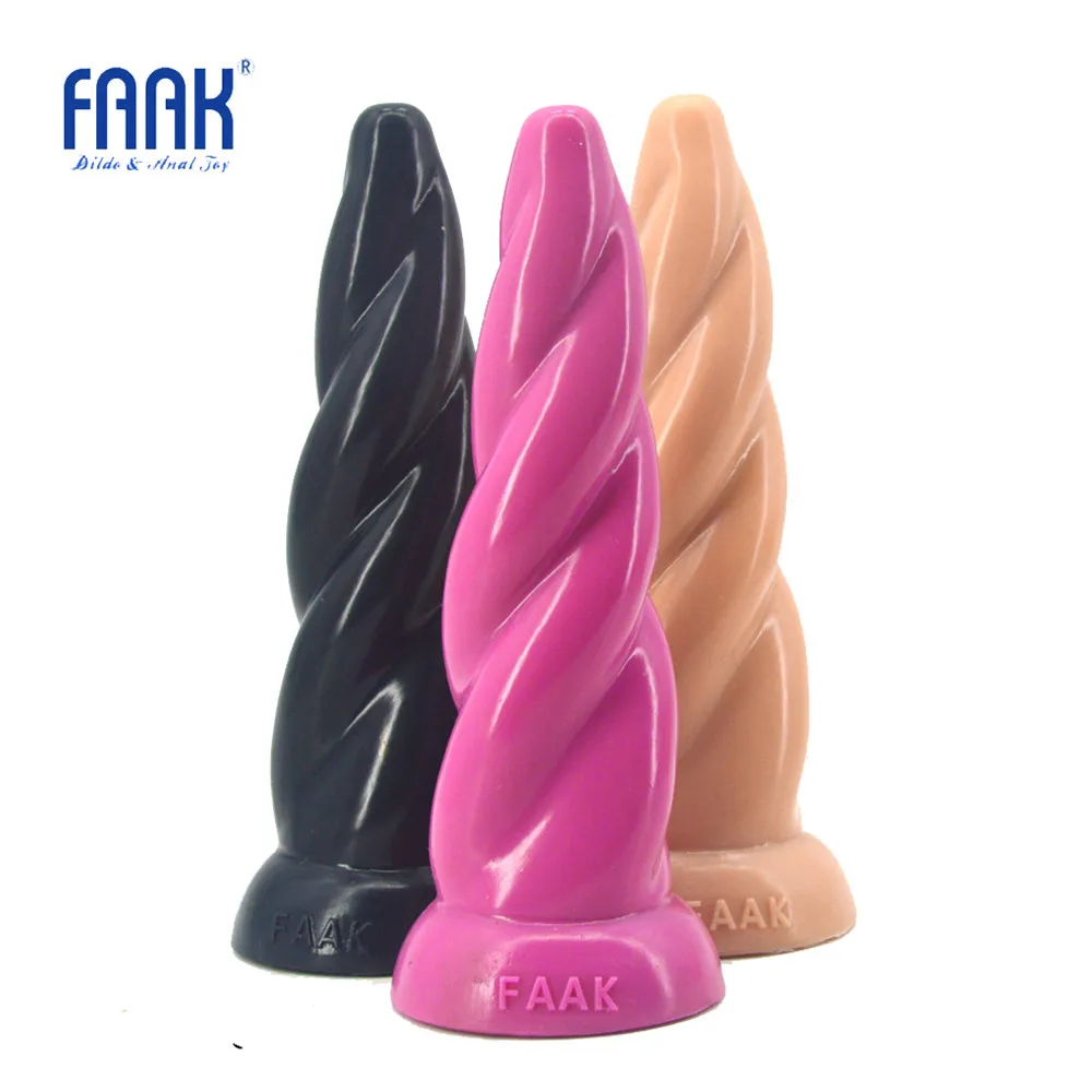Hot Product  FAAK silicone anal plug spiral dildo with suction cup 2018 new sex toys couple masturbate anus mass