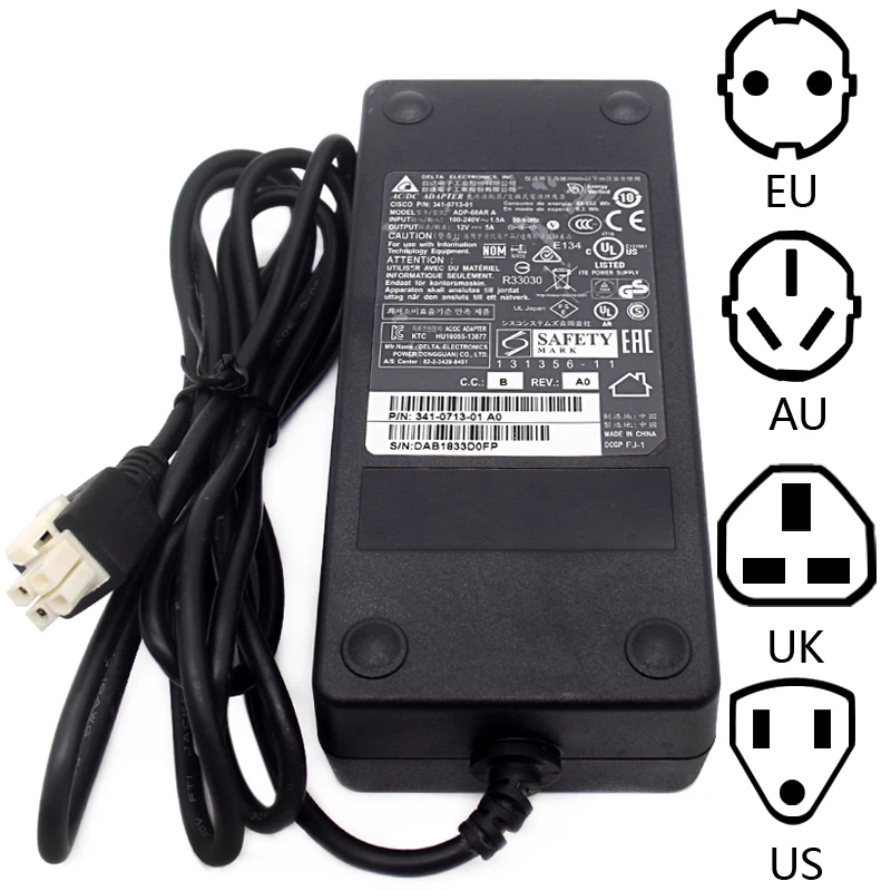 Used PWR-66W-AC-V2 60Watt AC Adapter Power Supply for Cisco 890 891F 892 FSP Router