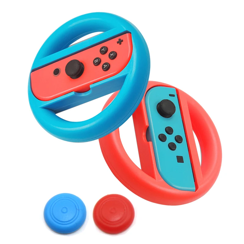 Blue and Red 2 шт./компл. Joycon игры рулевого управления Гонки Ручка рулевого колеса держатель для Nintendo Switch NS Joy-Con контроллер геймпад рукоятка стенд - Цвет: Blue and Red