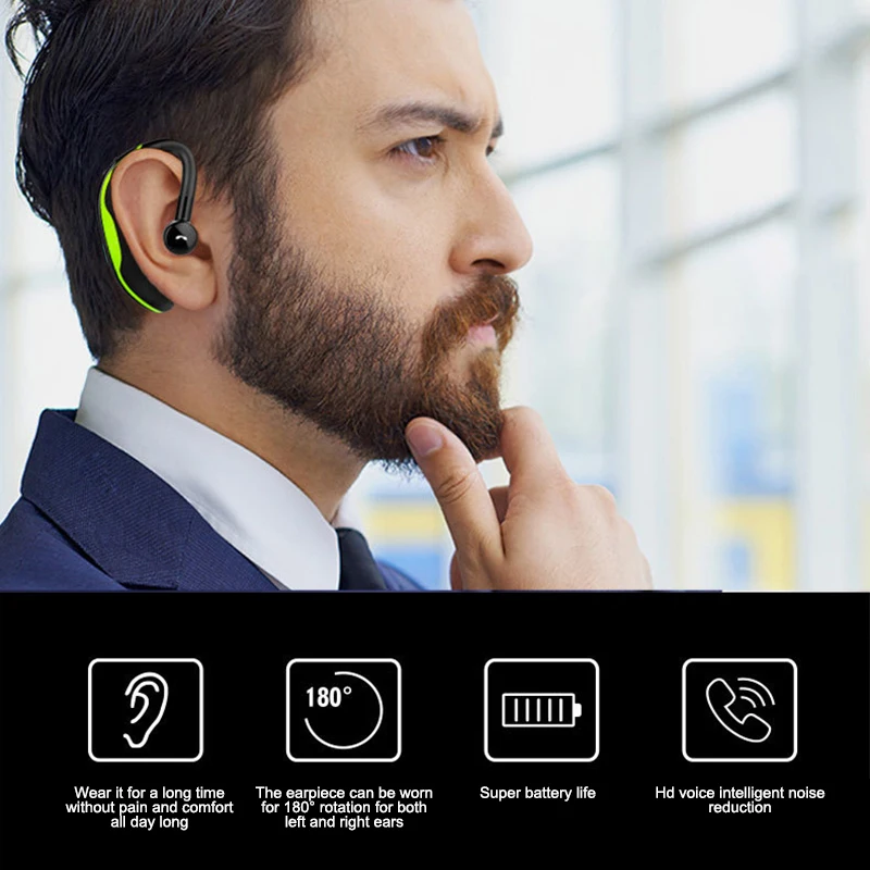 Bluetooth наушники Vogue Бизнес голосовое напоминание Водонепроницаемая гарнитура F600 беспроводной дисплей питания Hands-Free HD Mic TWS наушник