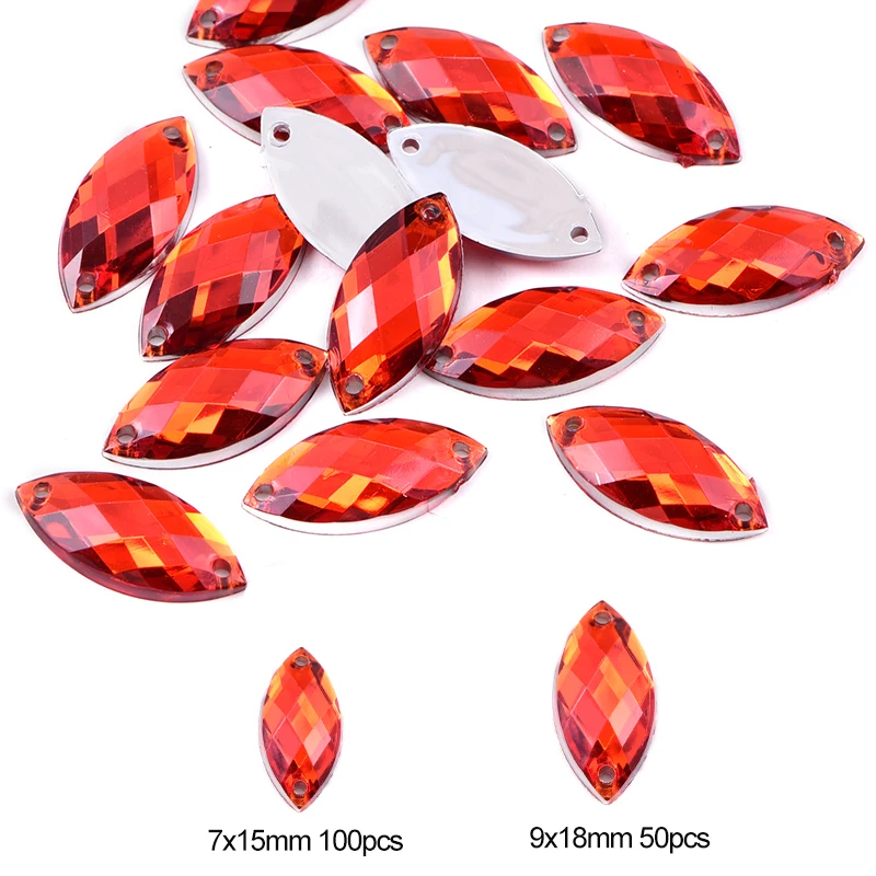 Sew On Rhinestones Horse Eye Acrylic Glitter Flatback Leaf For Garment B3072