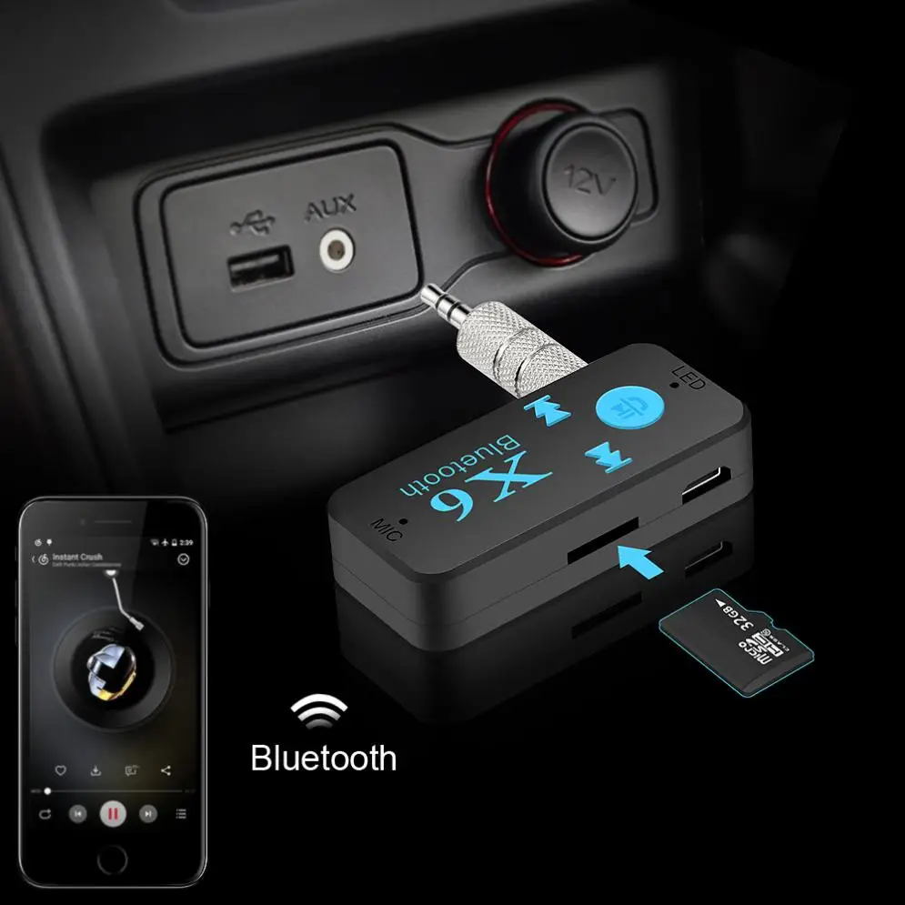 X6 Hands Free Bluetooth автомобильный аудио приемник автомобиль MP3 Поддержка TF грузовик