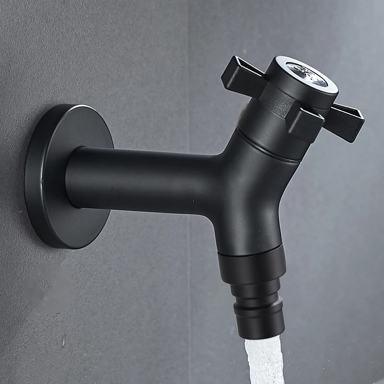 Stainless Steel Black Faucets Lengthen Outdoor Garden Faucet