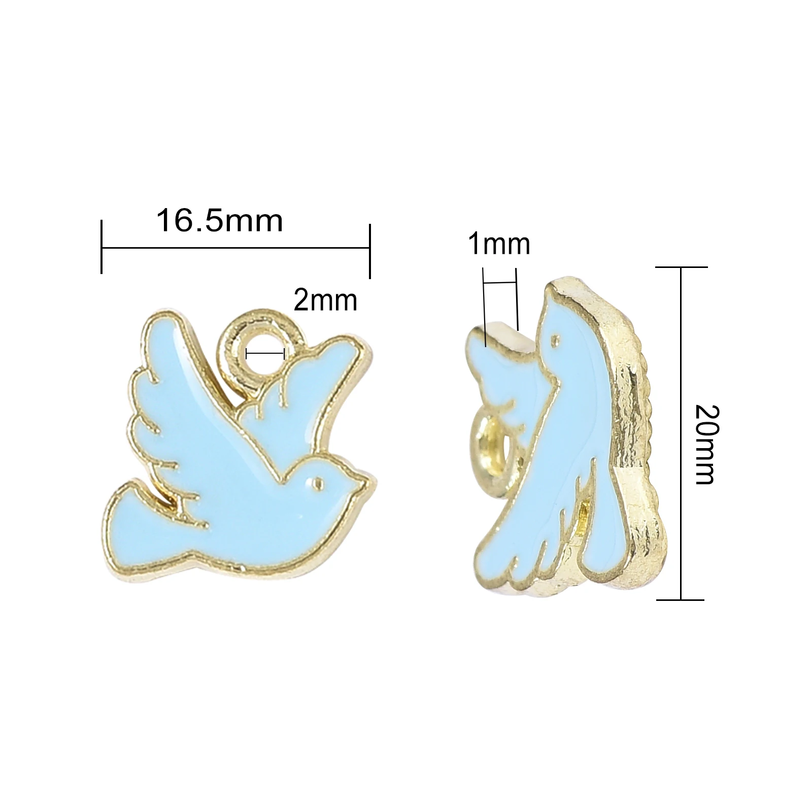 80Pcs 4 Colors Zinc Alloy Enamel Pigeon Charms for Jewelry Making Earring Pendant Necklace Bracelet Accessories DIY Findings