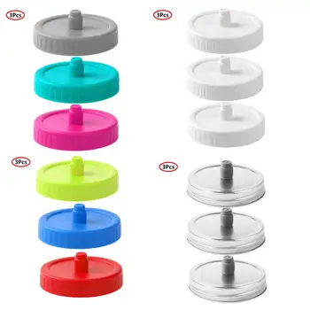 

3pcs 86mm Mason Jar Lids Pickle Lids Inner DIA Waterless Airlock Fermenter with Pinhole Lids Caps for Pickles Provisions Storage