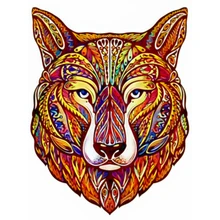 

New Rainbow Blue Eye Wolf King Wooden Puzzle Unique Original Craft Excellent Couple Birthday Gift A3 A4 A5 3D Jigsaw DIY Toy