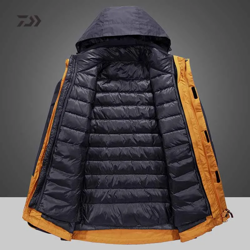 Jaqueta de Pesca Inverno dos Homens Roupas de Pesca Gelo à Prova Água à Prova de Vento Terno de Pesca Daiwa Roupas Dwindproof Térmica Inverno Camisas no 10 Daiwa roupas jaqueta de pesca inverno dos