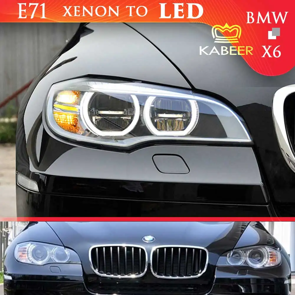 E71 Headlight For Bmw X6 2007-2013 E71 Upgrade Headlamp Headlight With Afs Angel Eye Drl - Car Light Assembly - AliExpress