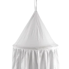 Высота 9,5 дюйма хлопок Круглый купол кровать навес детское постельное белье подвесная игра противомоскитная сетка занавеска для душа дети Cribs украшение в детскую комнату