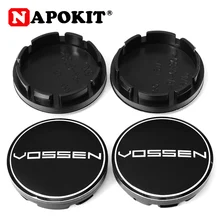 Автомобильный Стайлинг 4 шт./лот 56 мм черный алюминиевый сплав логотип ABS автомобильный обод ступицы колпачки для vossen Эмблема автомобиля значок