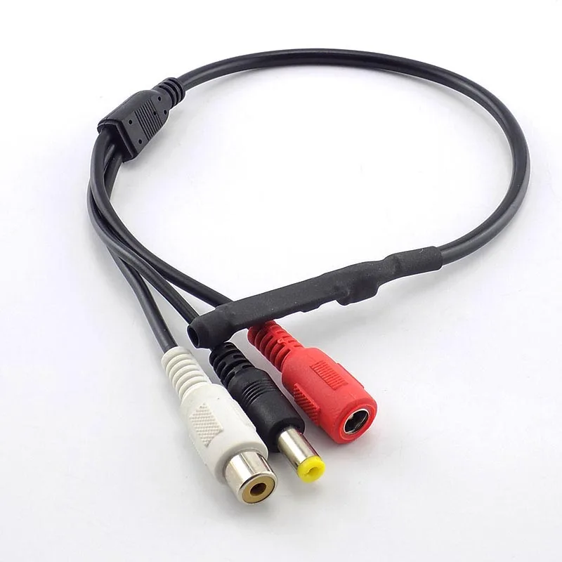 Мини аудио Микрофон для видеонаблюдения микрофон для безопасности аудио камера звук монитор pick Up RCA кабель питания для камеры видеонаблюдения DVR O21