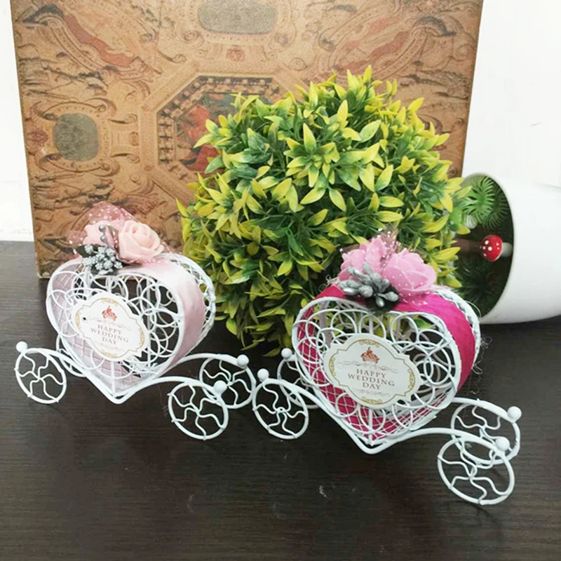 1 pc Lovely Cinderella pumpkin Carriage Candy Chocolate Birthday Wedding Party Favour Decoration Heart gift party food boxes