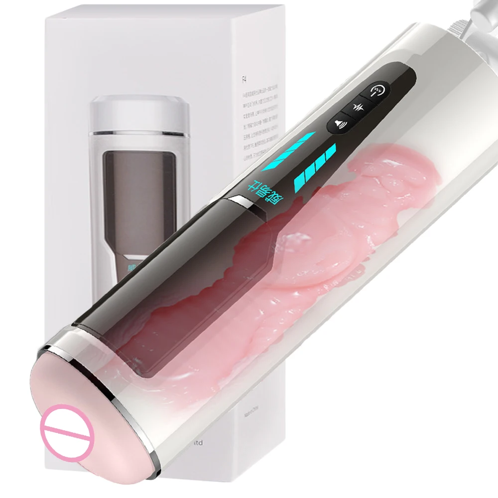 Electric Male Masturbator Cup Vibrator Real 4D Artificial Vagina Pussy Sex Machine Penis Sucking Strong Vibrator Sextoys For Men