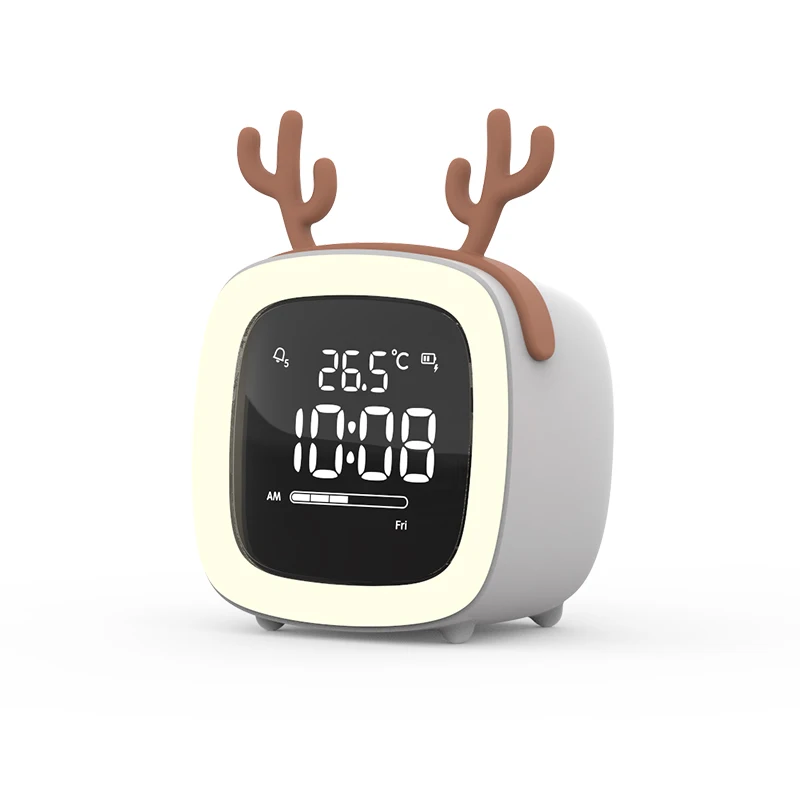 Electronic Alarm Clock Cute Rabbit Cartoon Silence Bunny Clock Despertador Cargador Kinderklok Bedroom Table 50nz084 - Цвет: Style 14