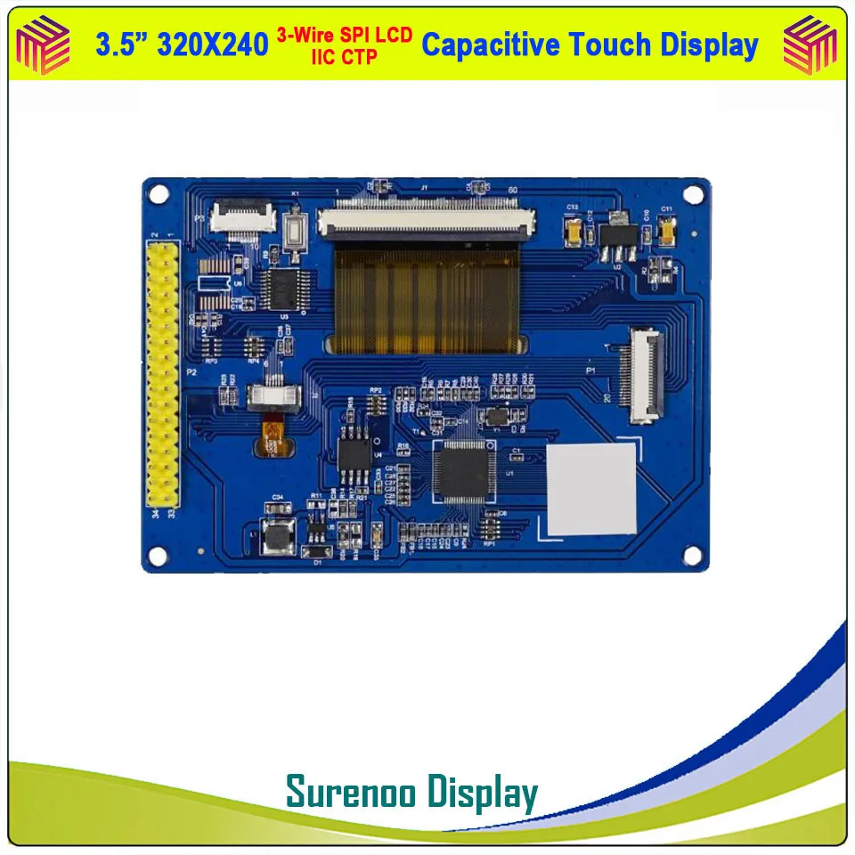 3," дюймов 320*240 3-жильный последовательные SPI TFT ЖК-дисплей модуль Экран дисплея и межсоединений интегральных схем I2C емкостный сенсорный экран/4-проводной резистивный сенсорный экран Панель