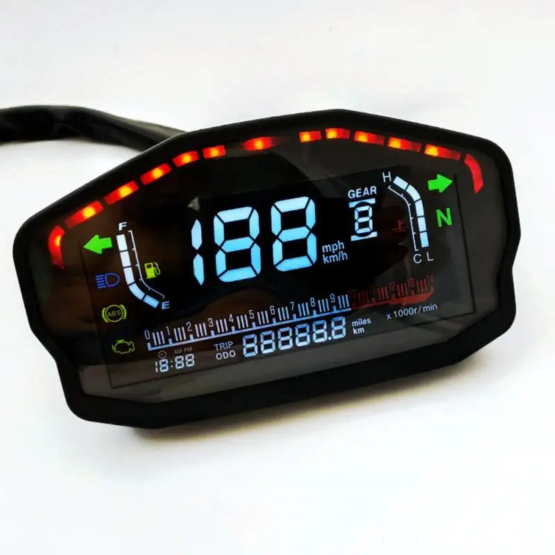 

Speedometer Easy Install Digital Odometer Fuel Level Display Motorcycle Accessories LCD Screen Multifunction For 2 4 Cylinders