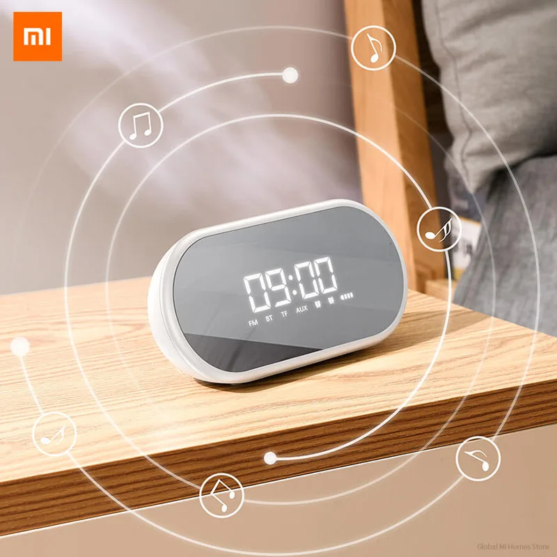 

Xiaomi Youpin BASEUS Wireless Bluetooth speaker household subwoofer mini sound alarm clock mirror portable radio 3-D surround