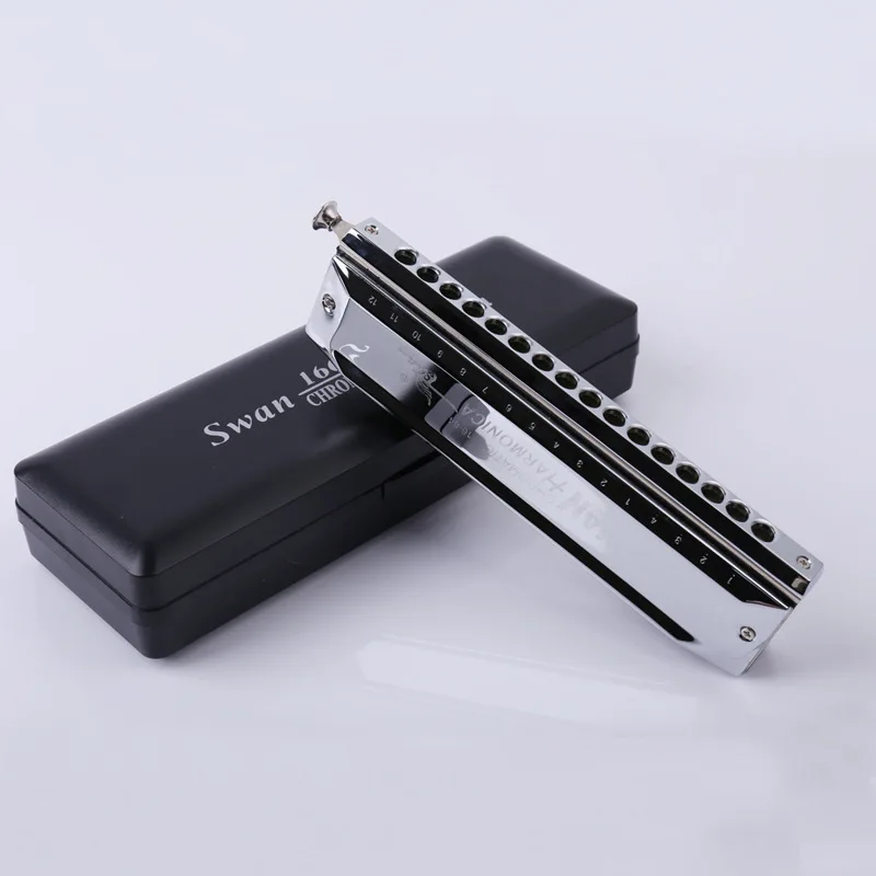

Cross Border Swan 16 Hole Chromatic Harmonica Wide Range 16 Hole 64 Tone Chromatic C Harmonica Manufacturers Direct Selling