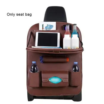 

Pu Leather Pad Bag Car Seat Back Organizer Foldable Table Tray Storage Bag Foldable Dining Table Car Seat Storage Bag