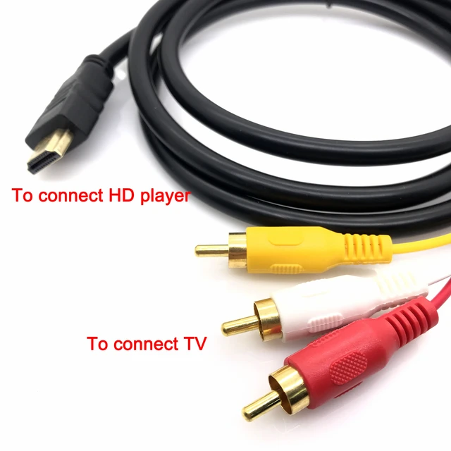 HDMI to RCA Cable, 1080P 5ft/1.5m HDMI Male to 3-RCA Video Audio AV Cable  Connector Adapter Transmitter for TV HDTV DVD