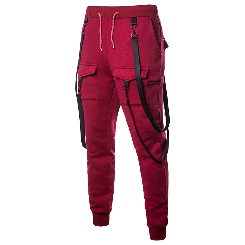 

Spring tide brand solid color multi-pocket hip-hop belt with casual pants sweatpants