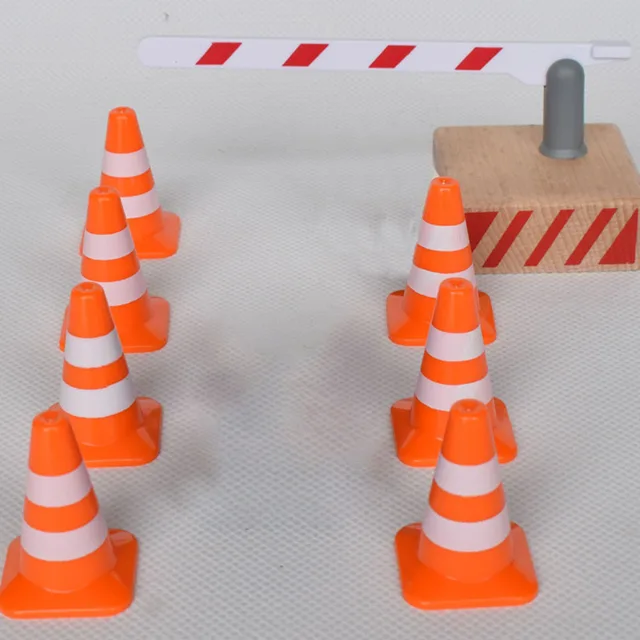 7/14pcs Mini Plastic Traffic Road Cones Toys Training Roadblock Signs Children Educational Toy Kindergarten Teaching Aids 3