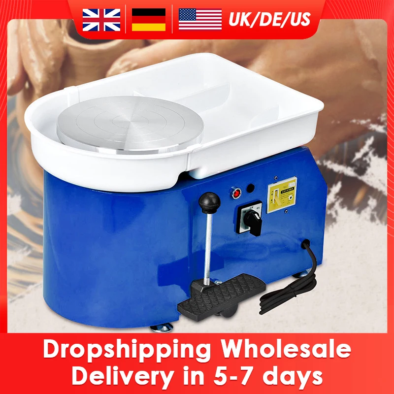 

Blue Pottery Wheel Pottery Forming Machine 25CM 350W Electric Pottery Wheel With Foot Pedal DIY Clay Tool Ceramic Machine