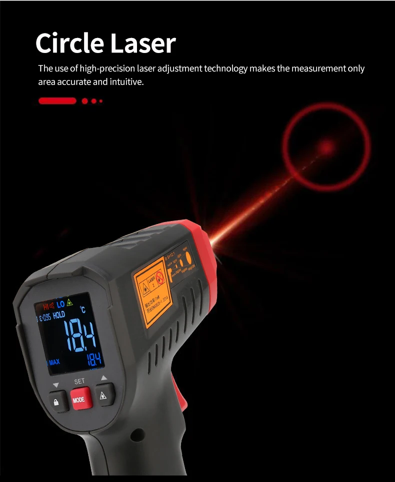 laser termômetro arma temperatura tester-50-500