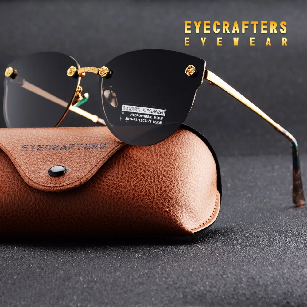 Новые женские поляризованные солнцезащитные очки, фирменный дизайн, женские ретро солнцезащитные очки «кошачий глаз», женские модные зеркальные очки, оттенки фиолетового цвета