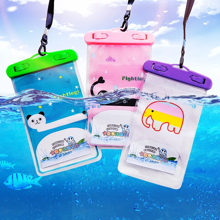 

New Style Transparent Waterproof Cellphone Bag Drifting Diving Mobile Phone Bag Cute Cartoon Waterproof-Touch Screen Phone Case