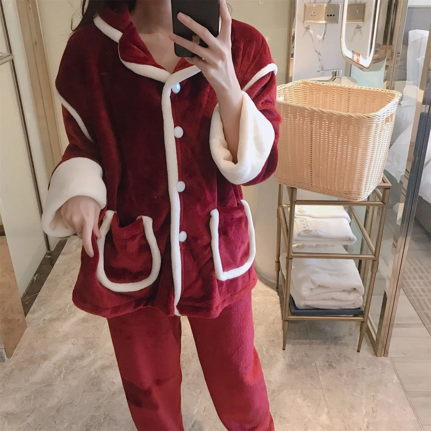 

Women's Coral Fleece Pajamas, Velvet, Plus Size, Thickening Suit, Flannel Home Service, Sweet, Autumn, Winter