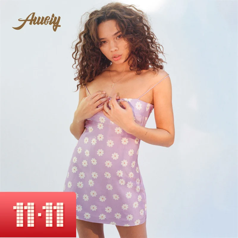 

Robe Femme Ete 2019 French Elegance The Christy Vintage 90s Dress Fantasy Purple Daisy Dress Thin Straps Dresses Party Dresses