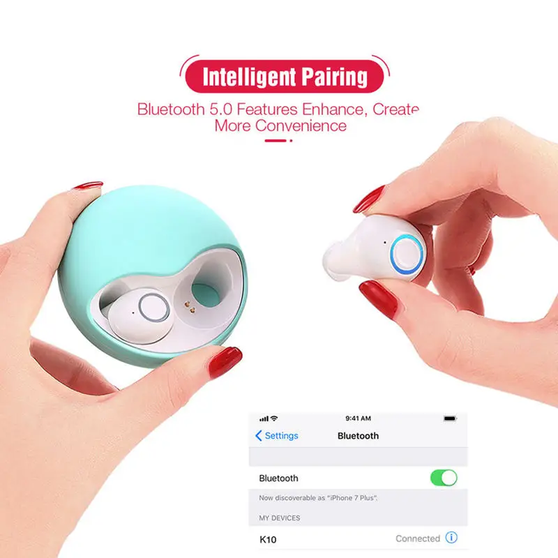 Bluetooth наушники k10 Беспроводные с микрофоном и зарядным футляром|Наушники