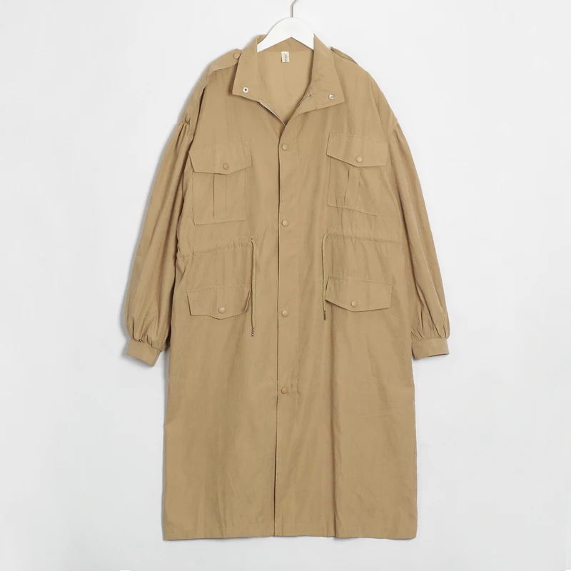 longo outerwear roupas soltas para senhora com cinto casual outerwear